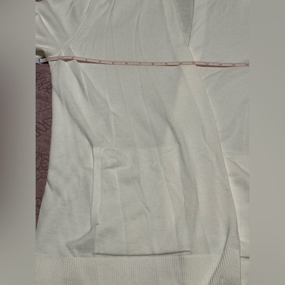 Lands End White Open Front Cardigan medium (10-12) - Picture 8 of 15